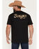 Image #1 - Seager Men's Russ Fill Camo Print Logo Short Sleeve Graphic T-Shirt, Black, hi-res