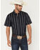 Image #1 - Cody James Men's Colorado Ridge Striped Short Sleeve Button-Down Stretch Western Shirt, Dark Blue, hi-res