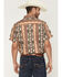 Image #4 - Sendero Men's The Wyatt Southwestern Print Short Sleeve Snap Western Shirt, Brown, hi-res
