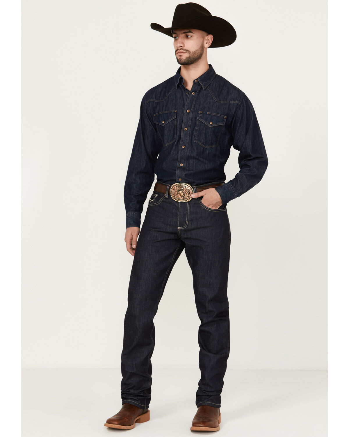 Kimes Ranch Men's Raw James Low Straight Bootcut Jeans, Blue, hi-res