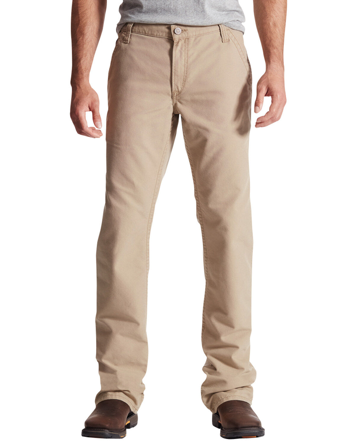 Image #2 - Ariat Men's FR M4 Workhorse Relaxed Fit Pants, Khaki, hi-res