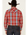 Image #4 - Roper Men's Warm Red Large Plaid Long Sleeve Pearl Snap Western Shirt, Red, hi-res