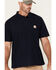 Image #2 - Carhartt Men's Loose Fit Midweight Short Sleeve Button-Down Polo Shirt , Navy, hi-res