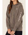 Image #2 - Ariat Women's Logo Hoodie, Charcoal, hi-res