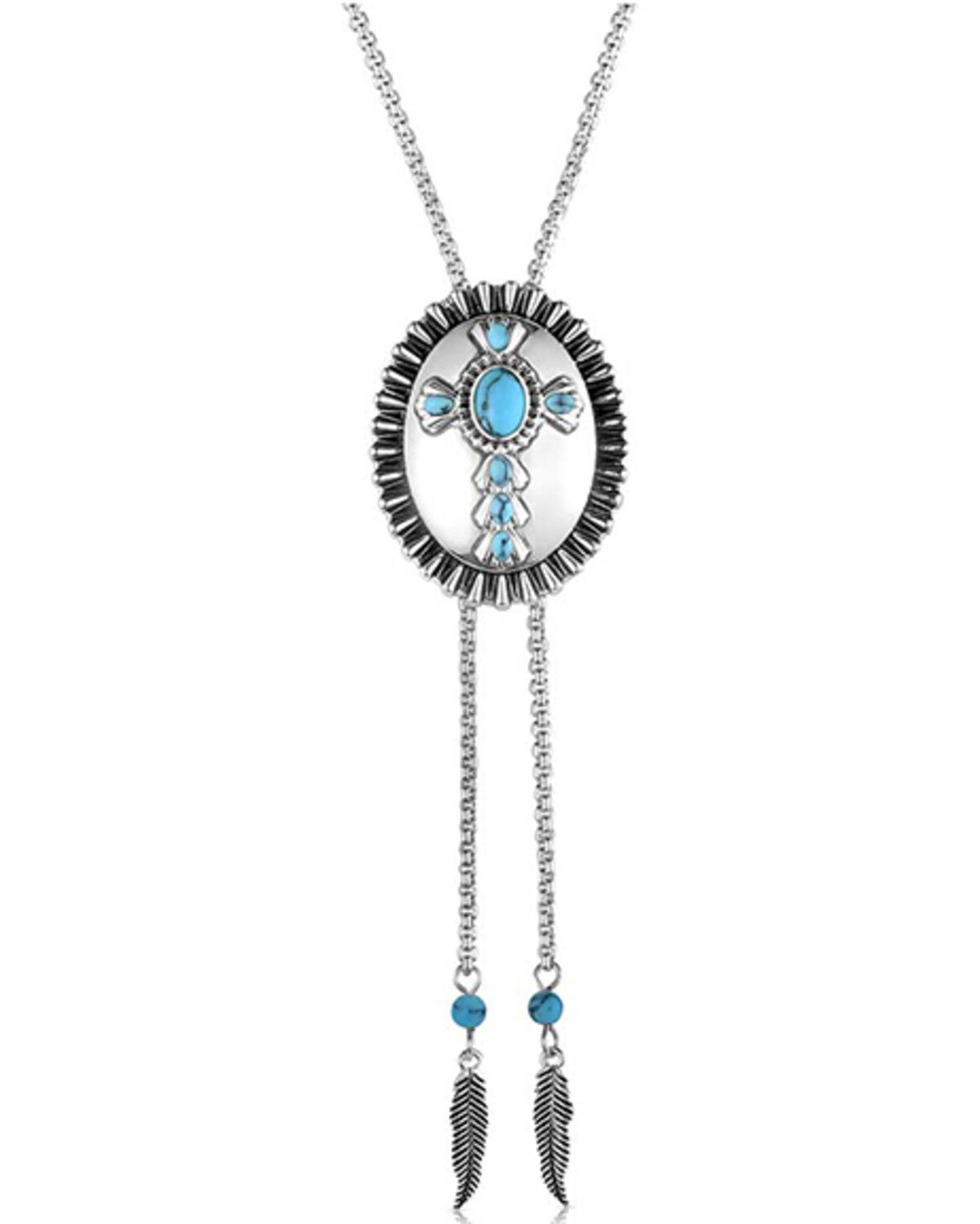 Image #1 - Montana Silversmiths Women's Cross Bolo Necklace, Silver, hi-res