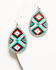 Image #1 - Shyanne Women's Southwestern Print Teardrop Rhinestone Chandelier Earrings, Silver, hi-res