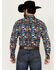 Image #4 - RANK 45&reg; Men's Yaak Abstract Geo Print Long Sleeve Button-Down Stretch Western Shirt, Chocolate, hi-res