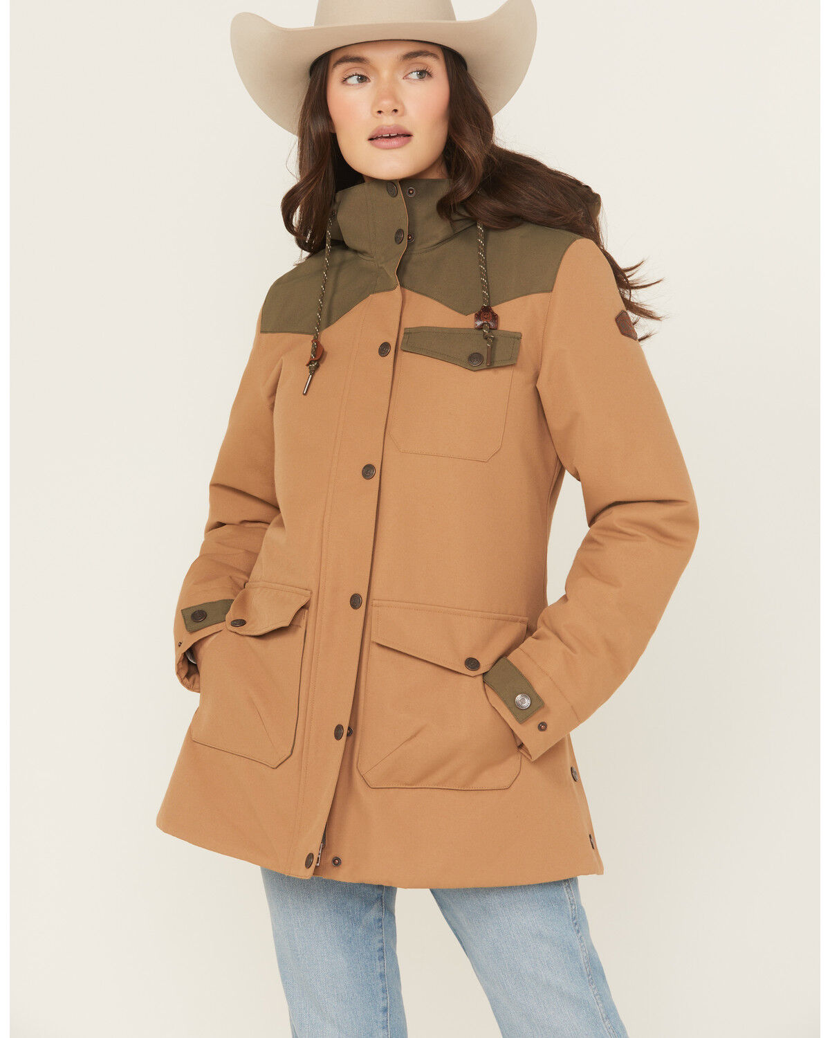 Cinch Women's Barn Jacket, Brown, hi-res
