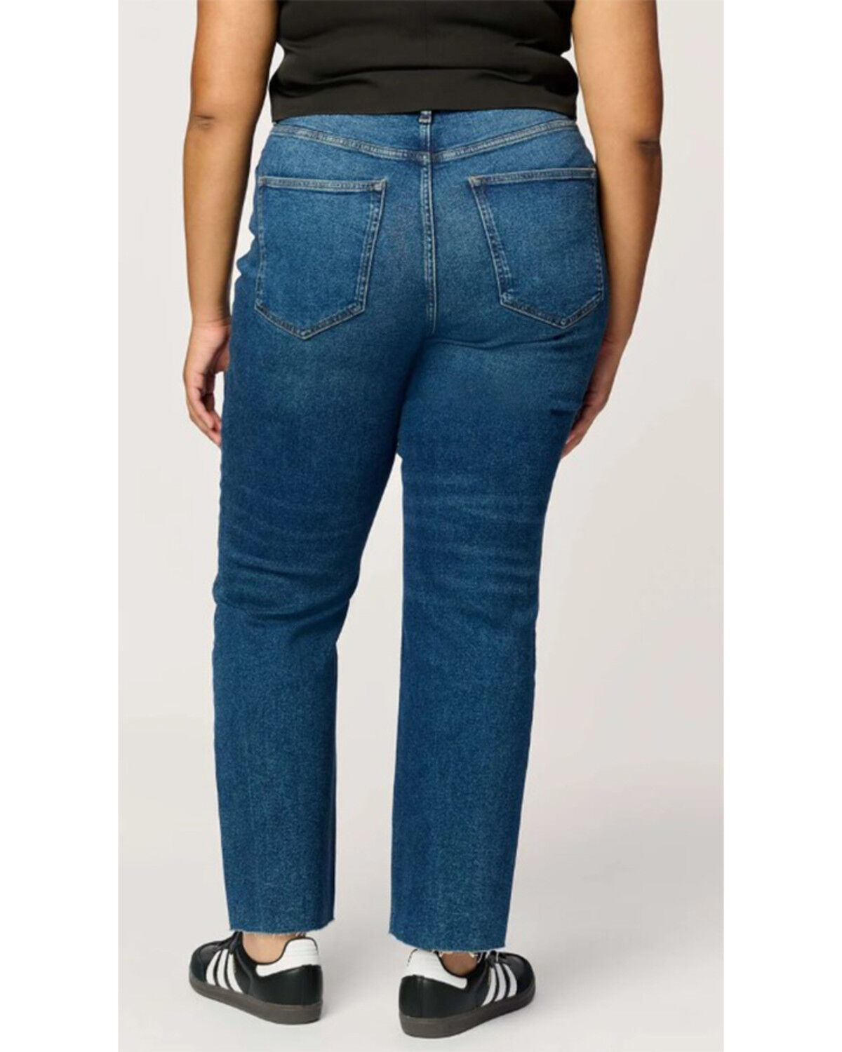 Image #2 - Warp + Weft Women's Ase Dark Wash High Rise Straight Stretch Denim Jeans - Plus, Dark Wash, hi-res