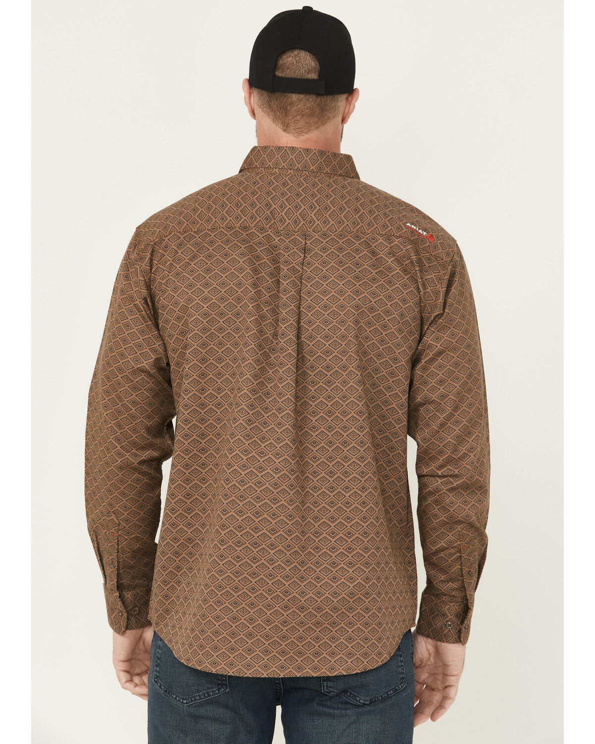 Image #4 - Ariat Men's FR Deniro Printed Long Sleeve Button-Down Work Shirt, Khaki, hi-res