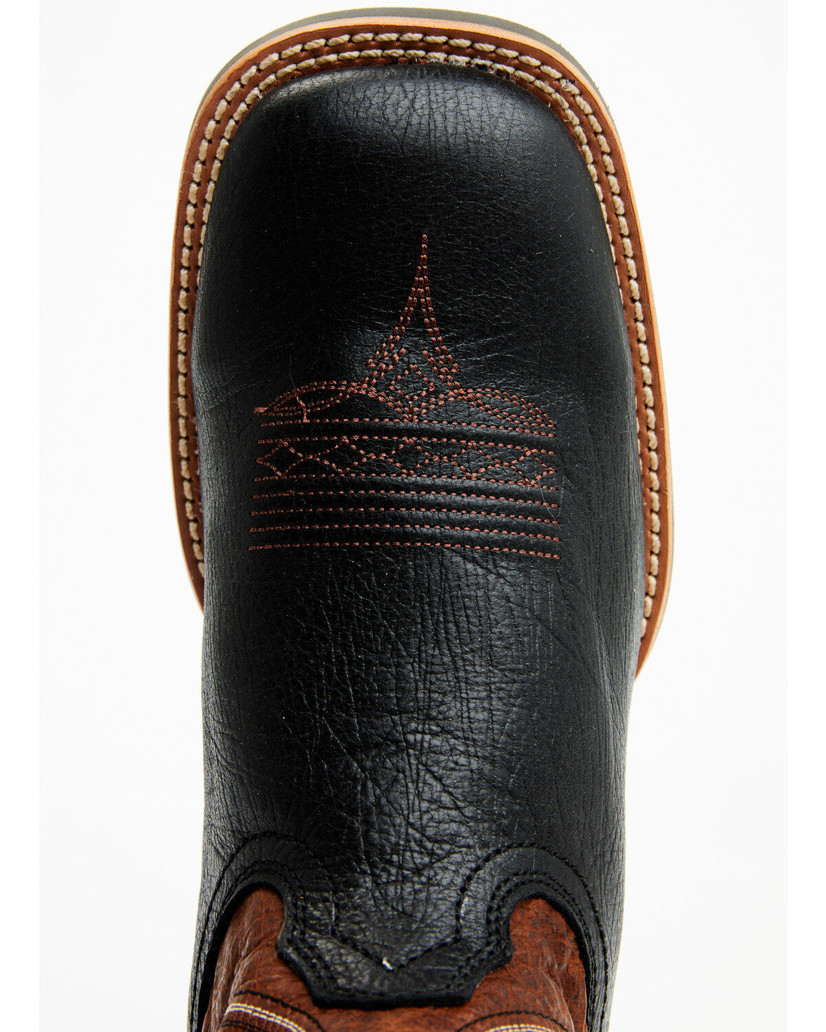 Image #6 - RANK 45&reg; Men's Warrior Performance Western Boots - Broad Square Toe, Black/brown, hi-res