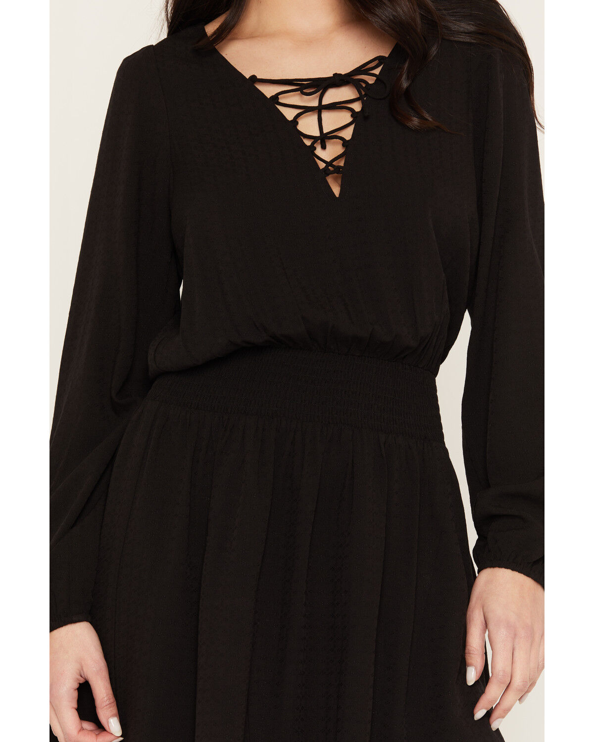 Image #3 - Idyllwind Women's Aimee Lace-Up Mini Dress, Black, hi-res