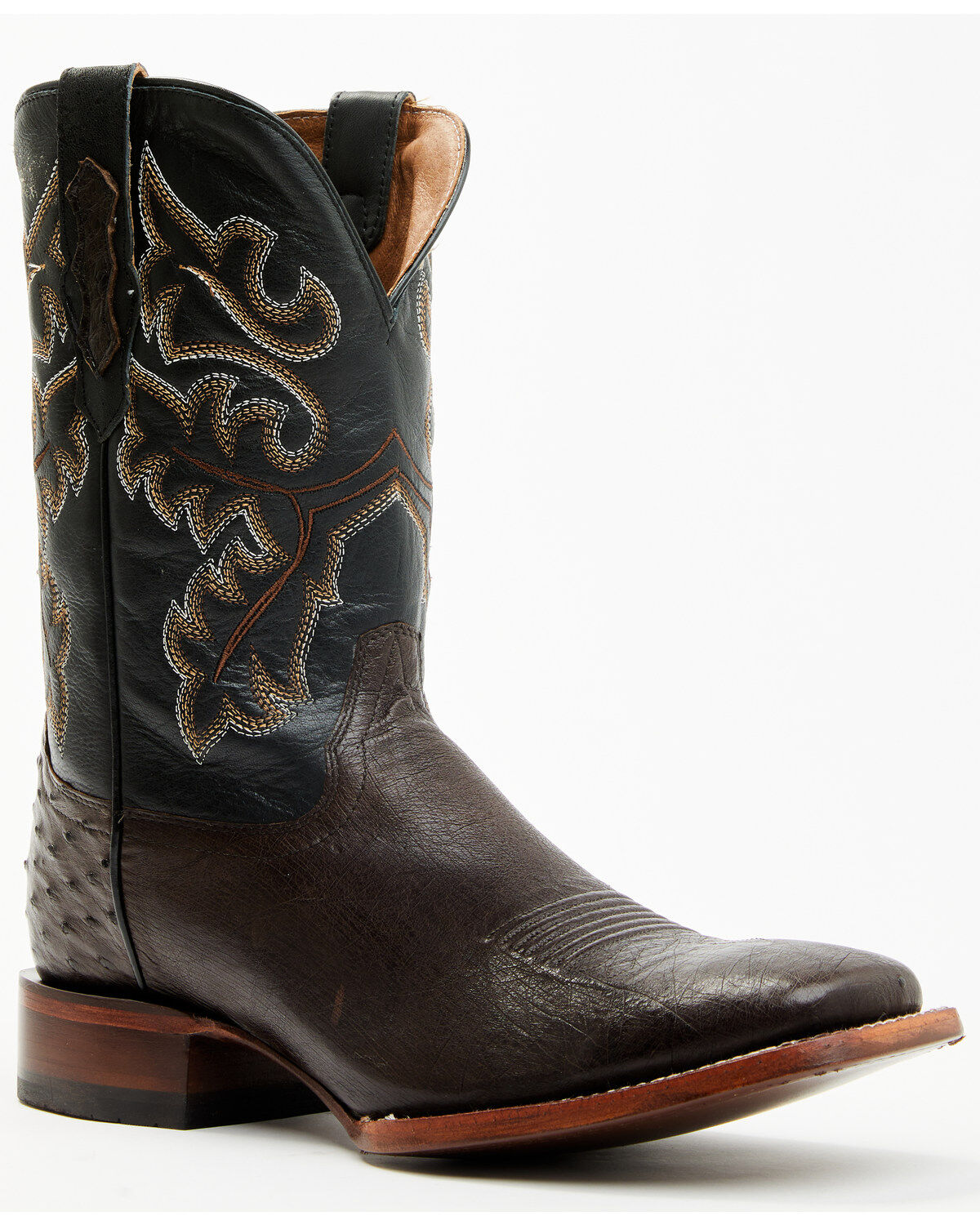 Image #1 - Cody James Men's Exotic Ostrich Western Boots - Broad Square Toe, Chocolate, hi-res