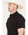 Image #2 - RANK 45&reg; Men's Ridge Solid Rodeo Tech 2.0 Short Sleeve Snap Western Shirt, Black, hi-res