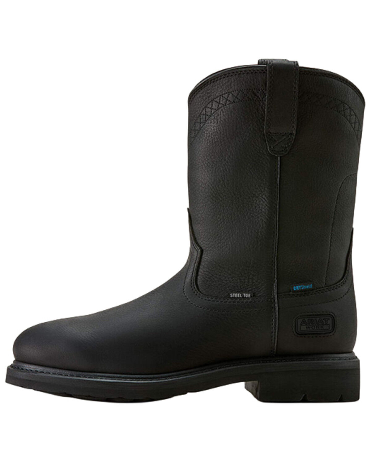 Image #2 - Ariat Men's Sierra Waterproof Pull-On Work Boots - Steel Toe, Black, hi-res