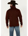 Image #4 - Cowboy Hardware Men's Herringbone Cadet Zip Pullover, Burgundy, hi-res