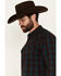 Image #2 - Moonshine Spirit&reg; Men's Vineyard Plaid Print Long Sleeve Snap Western Shirt, Purple, hi-res