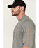 Image #2 - Hawx Men's Logo Long Sleeve Knit Work T-Shirt - Big, Heather Grey, hi-res