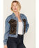 Image #2 - Cleo + Wolf Women's Medium Wash Denim and Blanket Jacket , Medium Wash, hi-res