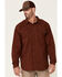 Image #1 - Hawx Men's Solid Twill Pearl Snap Long Sleeve Work Shirt, Mahogany, hi-res