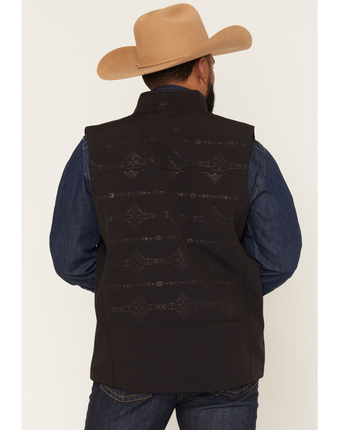 Image #4 - RANK 45&reg; Men's Lariat Southwestern Print Softshell Vest - Tall, Black, hi-res