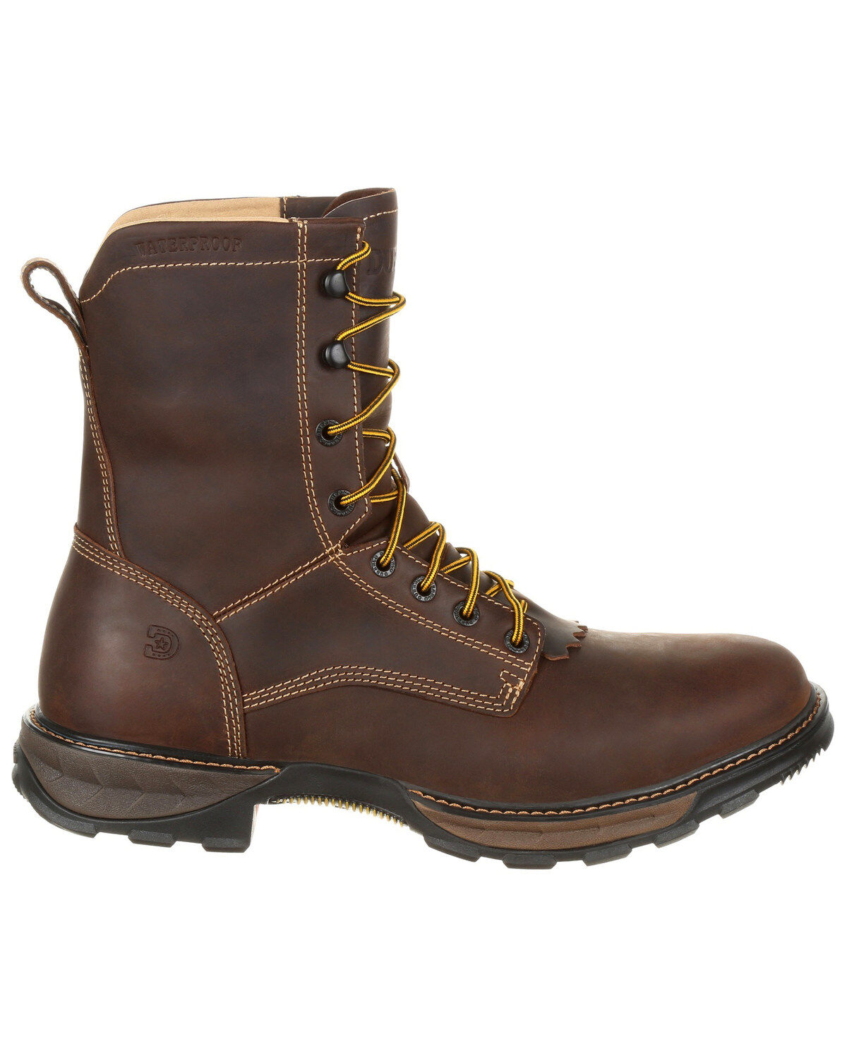 Image #2 - Durango Men's Maverick Waterproof Lacer Work Boots - Round Toe, Pecan, hi-res