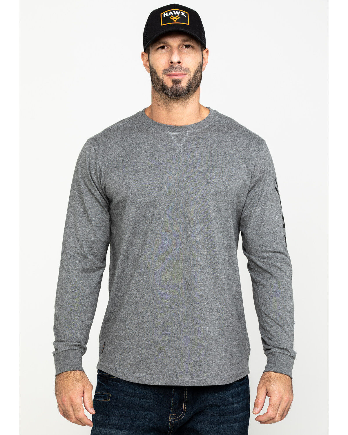 Image #1 - Hawx Men's Logo Long Sleeve Work T-Shirt, , hi-res