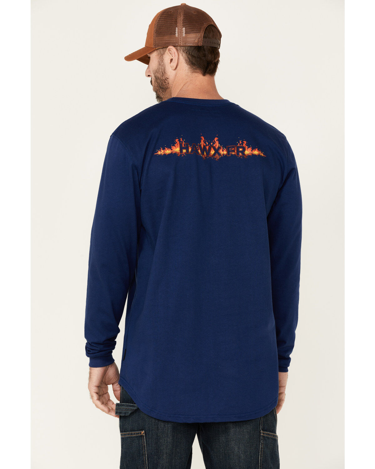 Image #4 - Hawx Men's FR Graphic Long Sleeve Work T-Shirt, Blue, hi-res