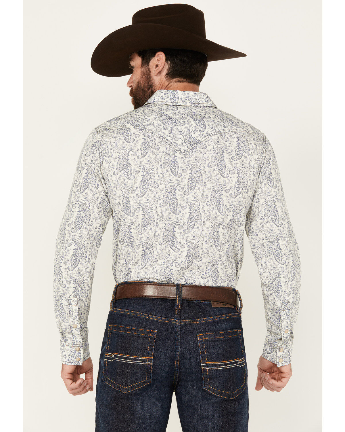 Image #4 - Cody James Men's Dagget Paisley Print Long Sleeve Snap Western Shirt - Big, White, hi-res