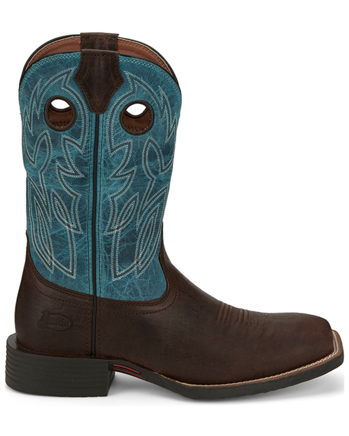 Image #2 - Justin Men's 11" Stampede Bowline Performance Western Boots - Broad Square Toe, Brown, hi-res