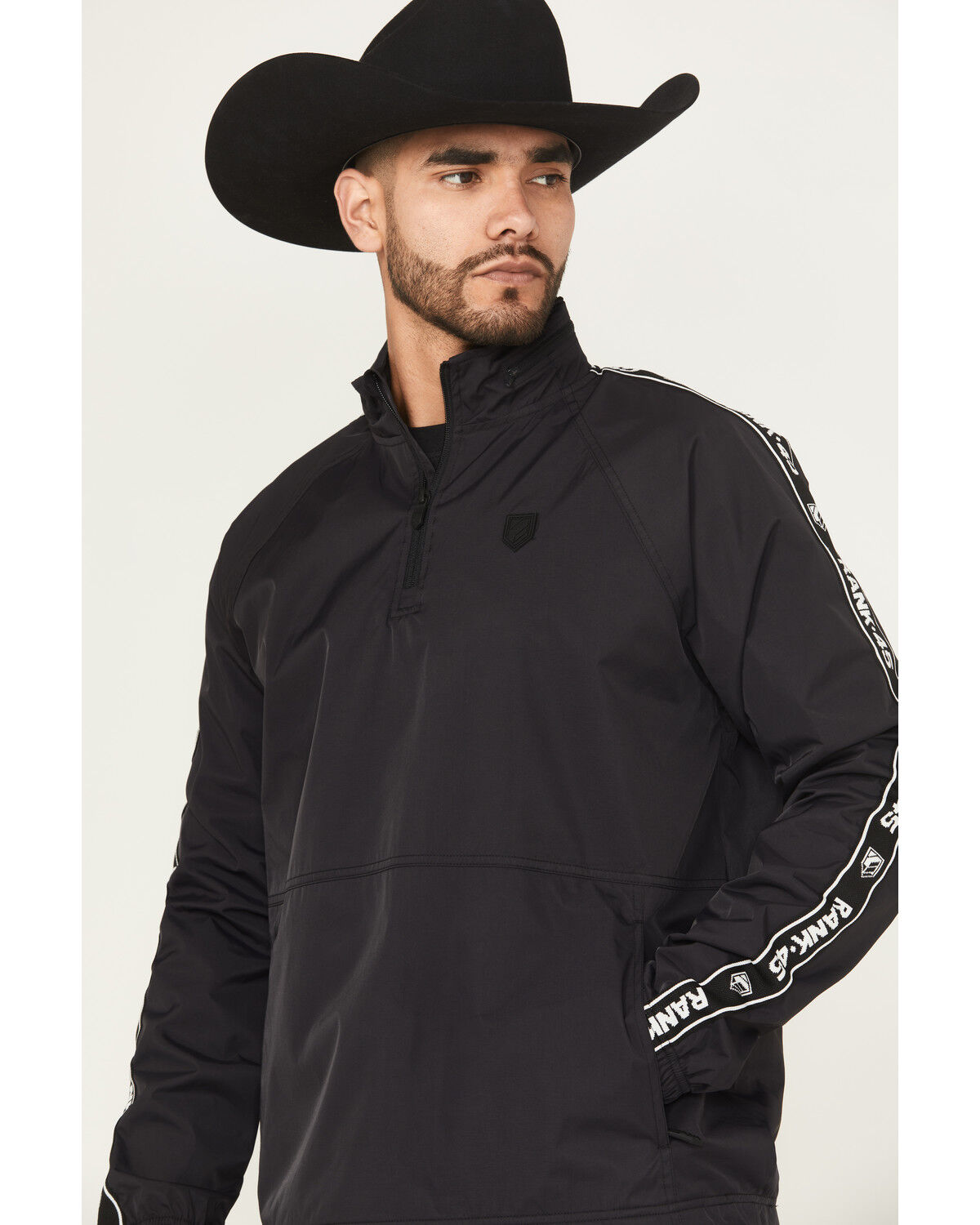 Image #2 - RANK 45&reg; Men's Hungup Windbreaker Hooded Pullover, Black, hi-res