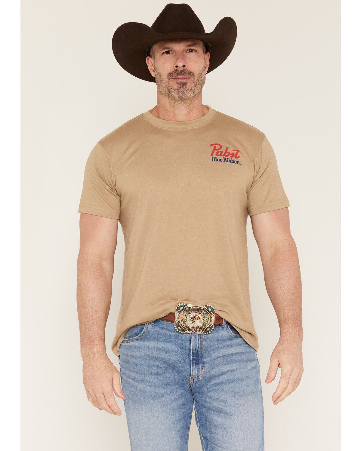 Image #2 - PBR Men's Boot Barn Exclusive Good Old Time Horse Short Sleeve Graphic T-Shirt, Sand, hi-res
