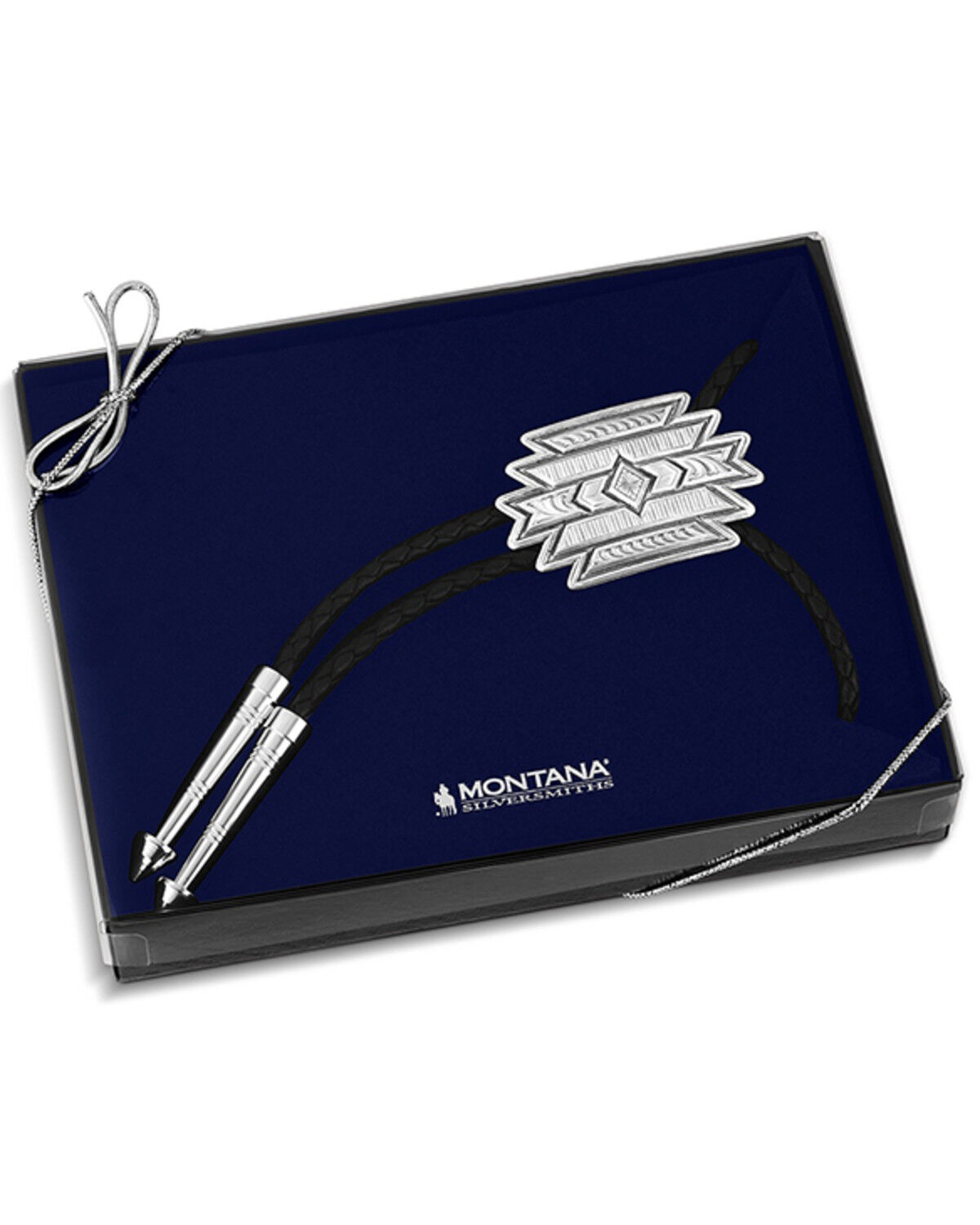 Image #4 - Montana Silversmiths Men's Southwestern Bolo Tie, Silver, hi-res