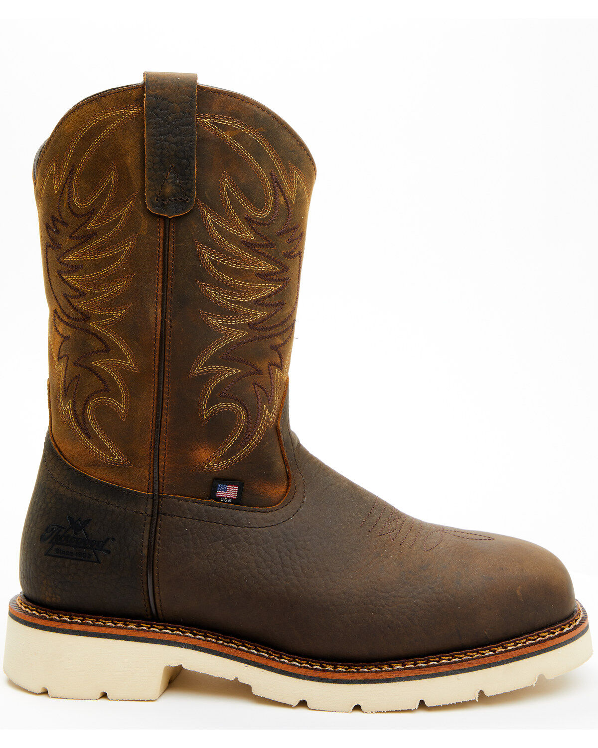 Image #2 - Thorogood Men's 11" USA Wellington Work Boots - Steel Toe, Brown, hi-res