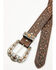 Image #2 - Shyanne Women's Stone Buckle Tooled Belt , Brown, hi-res