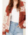 Image #3 - Miss Me Women's Southwestern Print Color Block Shacket , Red, hi-res