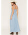 Image #4 - Lovestitch Women's Light Wash Sleeveless Snap Front Midi Dress, Light Wash, hi-res