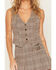Image #3 - Ashley Women's Boot Barn Exclusive Plaid Print Button-Front Vest, Black/tan, hi-res
