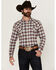 Image #1 - Blue Ranchwear Men's Forest Plaid Print Long Sleeve Snap Western Shirt, Red, hi-res