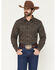 Image #1 - Gibson Trading Co Men's Groovin Floral Print Long Sleeve Snap Western Shirt - Tall, Dark Brown, hi-res