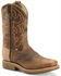 Image #1 - Double-H Men's Steel Square Toe Western Boots, Bark, hi-res