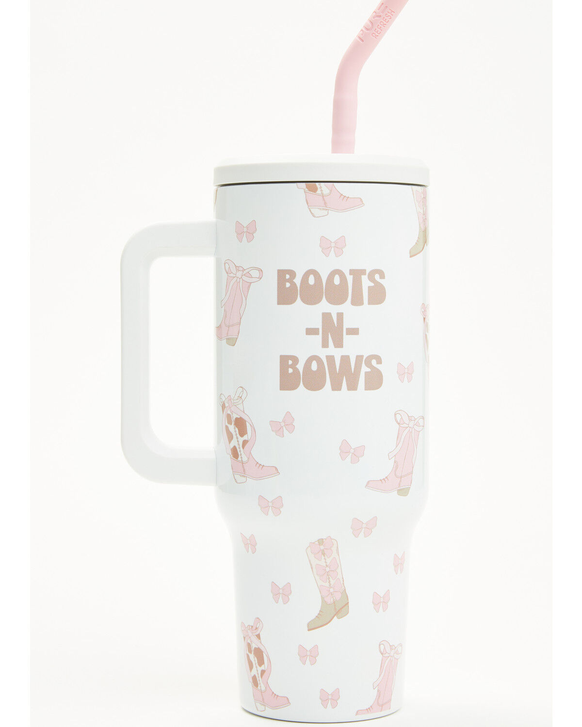 Boot Barn 40oz Boots in Bows Tumbler with Straw, Multi, hi-res