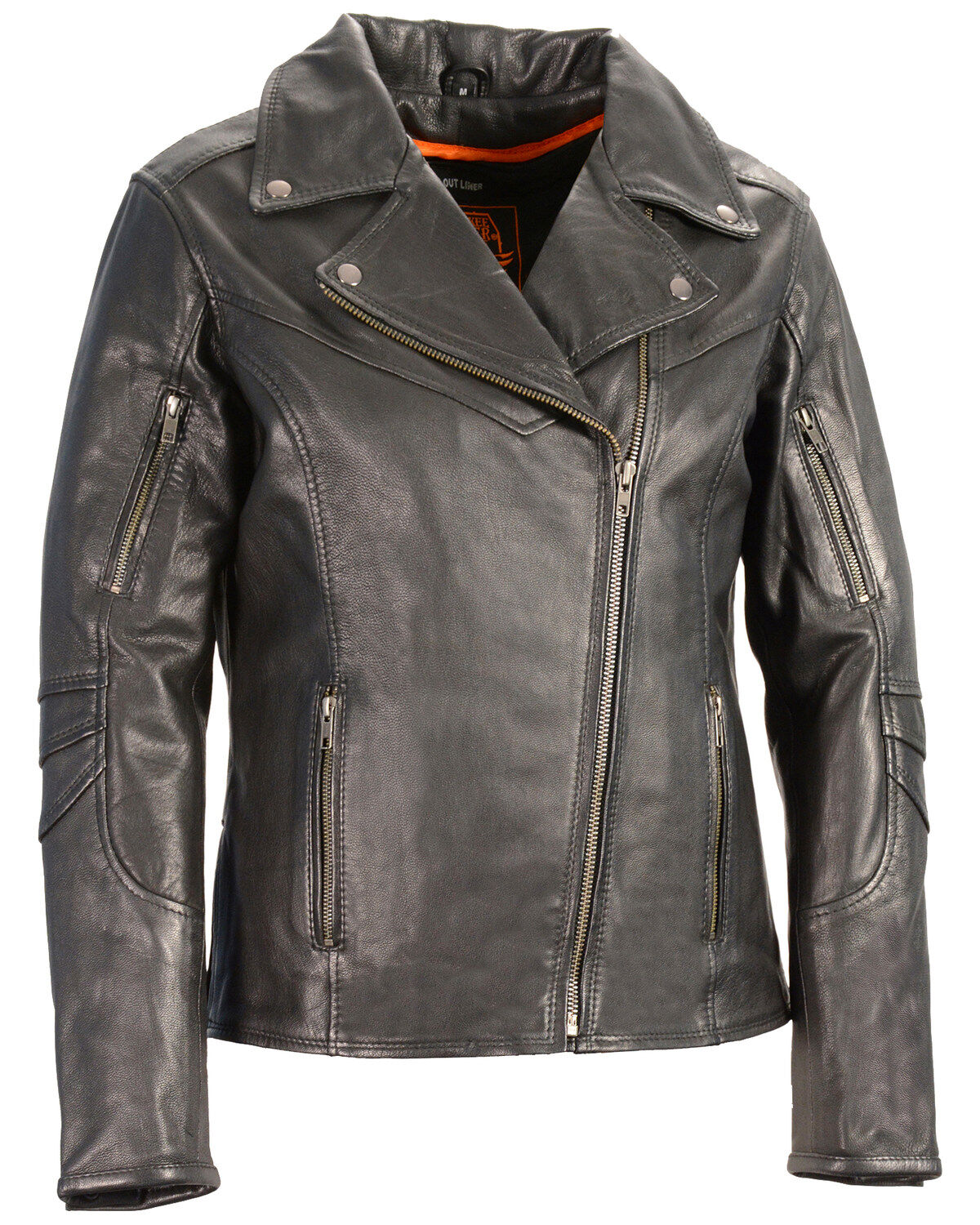Image #1 - Milwaukee Leather Women's Lightweight Long Length Vented Biker Jacket - 3X, Black, hi-res