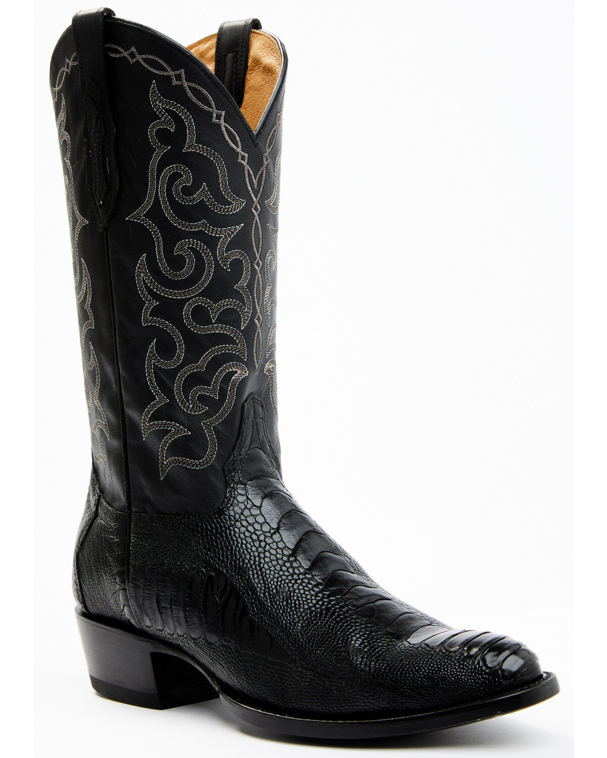 Image #1 - Cody James Men's Exotic Ostrich Leg Western Boots - Round Toe, Black, hi-res