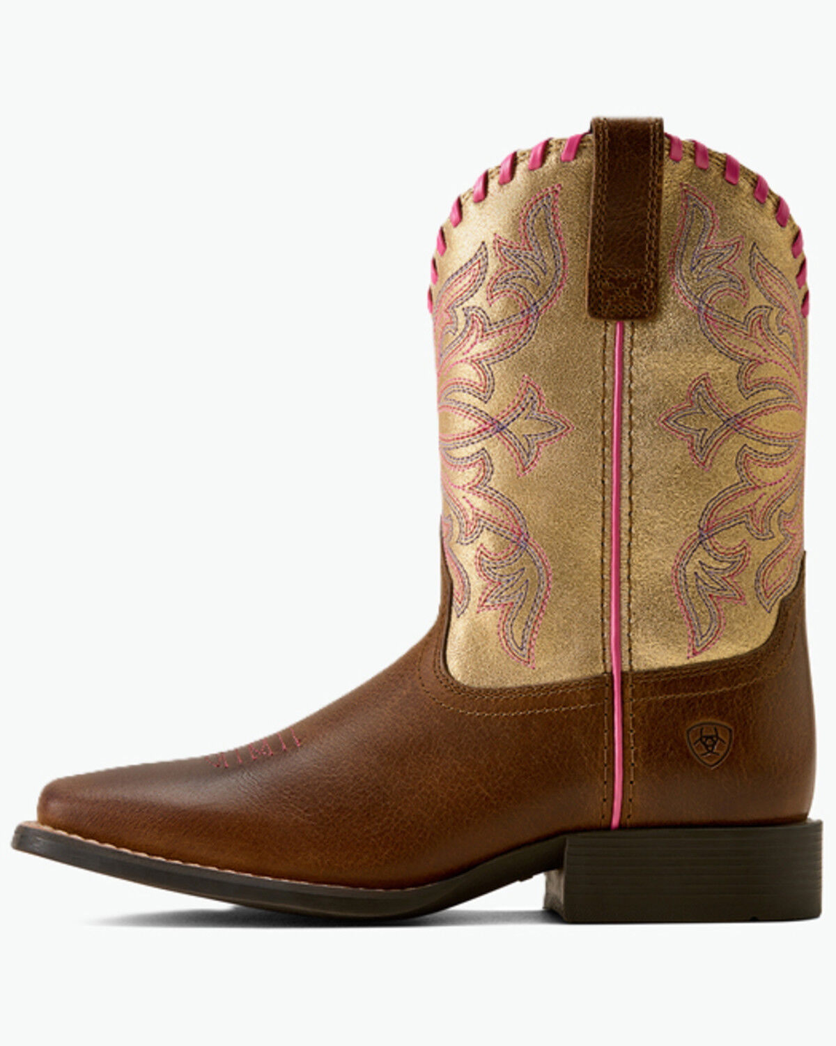 Image #2 - Ariat Girls' Sundown Performance Western Boots - Broad Square Toe, Brown, hi-res