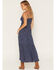 Image #4 - Angie Women's Sleeveless Polka Dot Midi Dress, Navy, hi-res