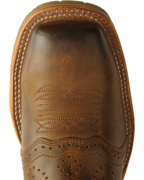 Image #6 - Double-H Men's Steel Square Toe Western Boots, Bark, hi-res