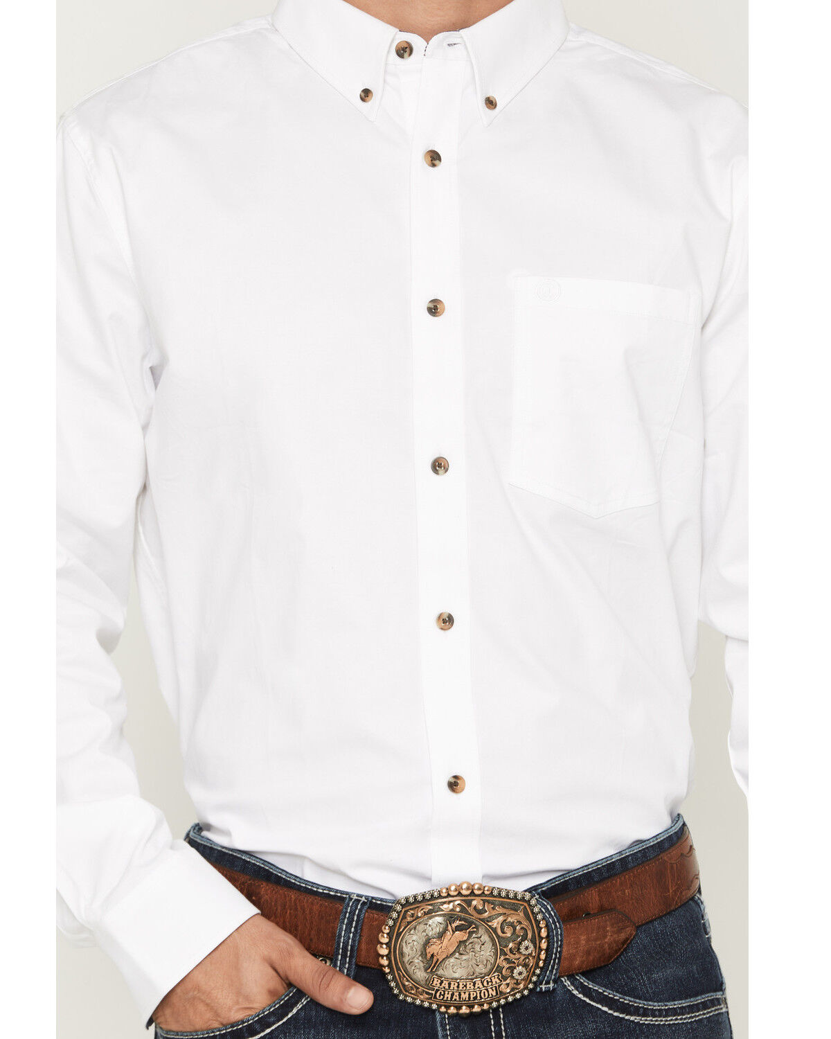 Image #3 - Cody James Men's Basic Solid Long Sleeve Button-Down Stretch Western Shirt - Tall, White, hi-res