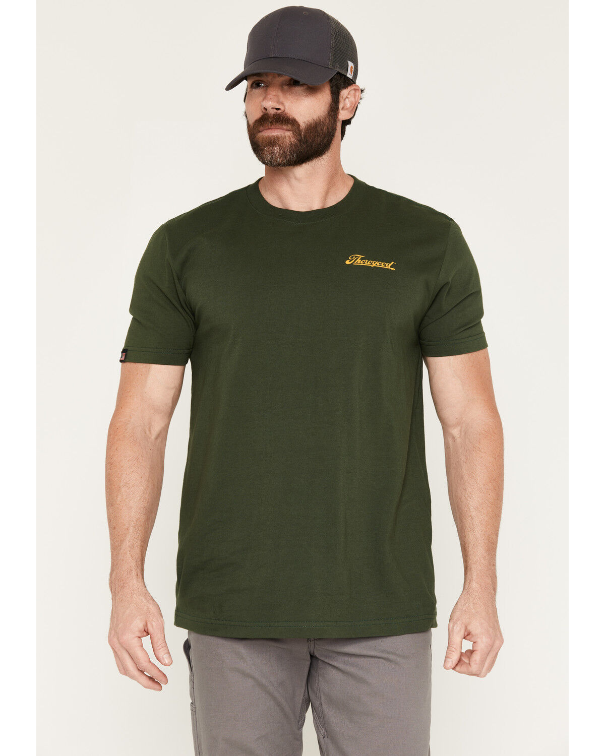 Image #2 - Thorogood Men's USA Wing & Wheel Short Sleeve Graphic T-Shirt, Green, hi-res