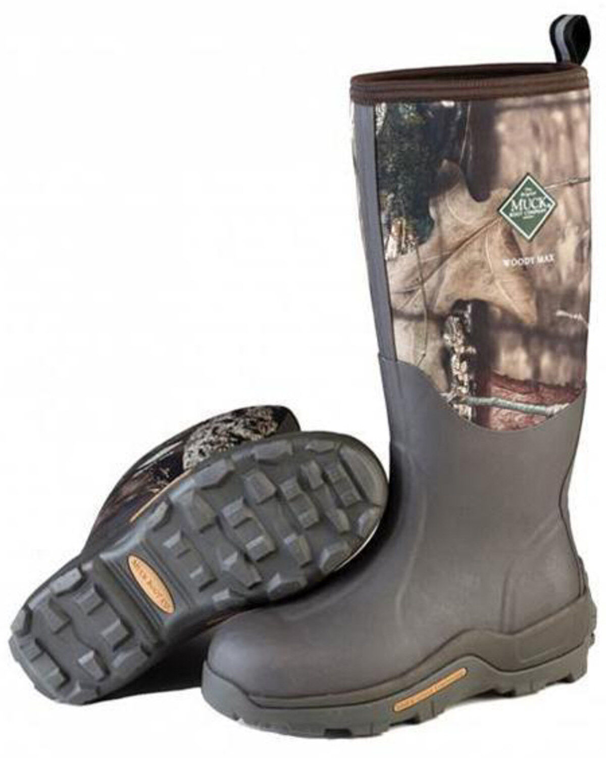 Muck Boots Men's Woody Max Rubber Hunting Boots - Round Toe, Camouflage, hi-res